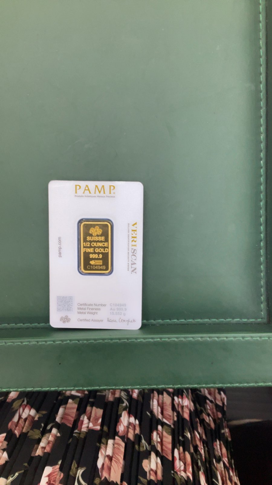 24K 1/2 Oz Bar PAMP C104949