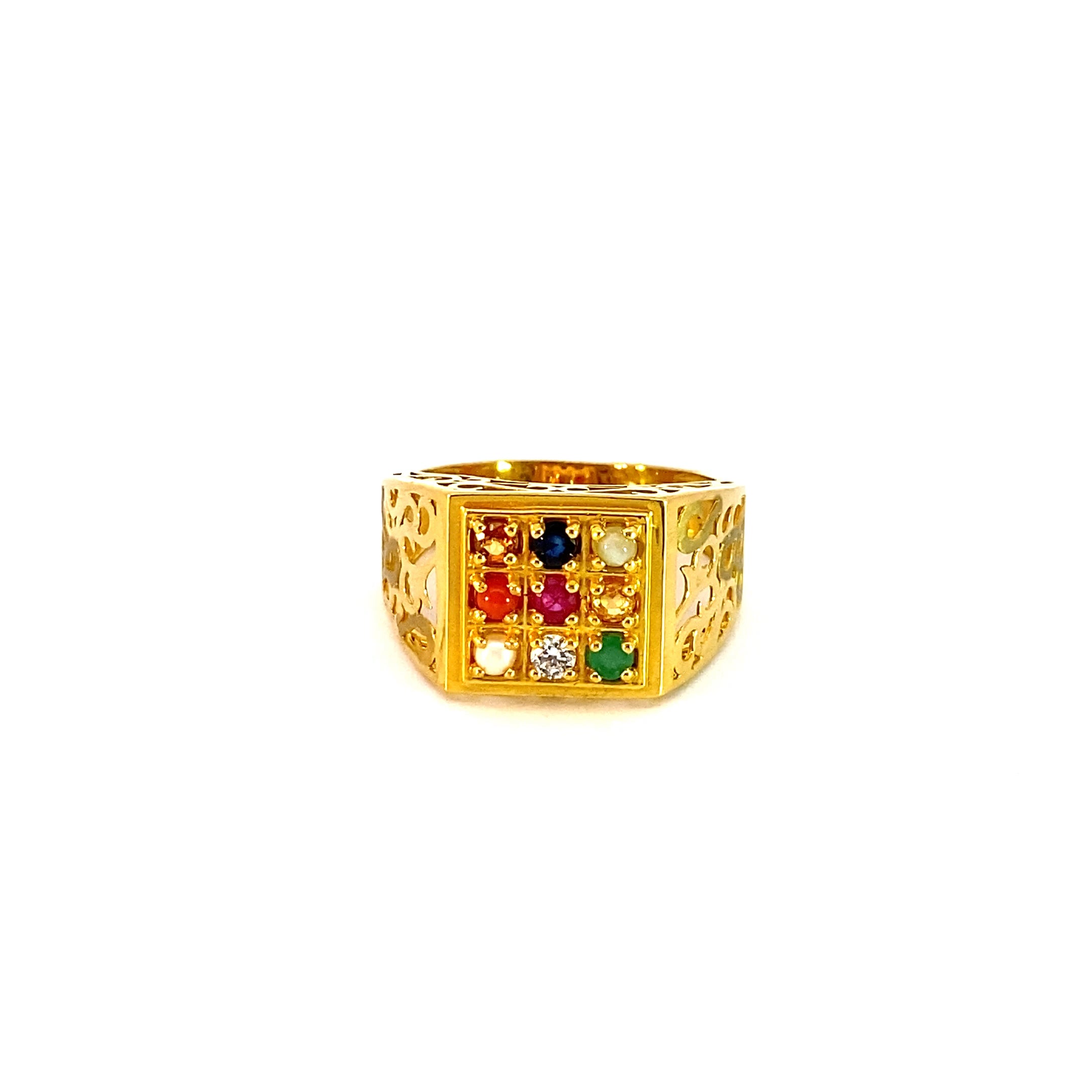 Buy Navaratna Ring in India | Chungath Jewellery Online- Rs. 71,930.00