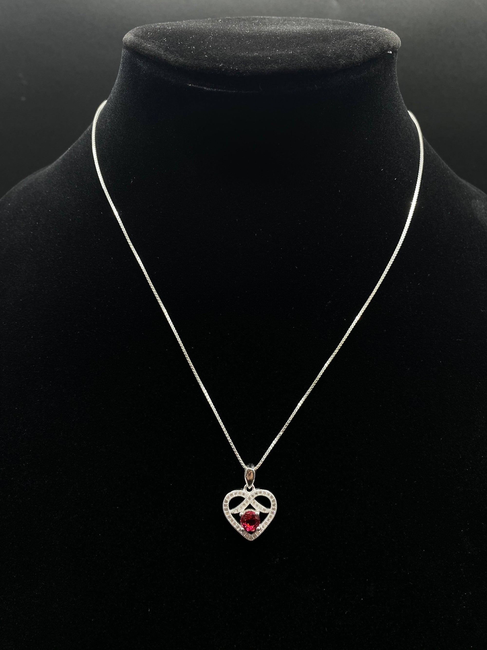 Silver Heart Necklace Set 6