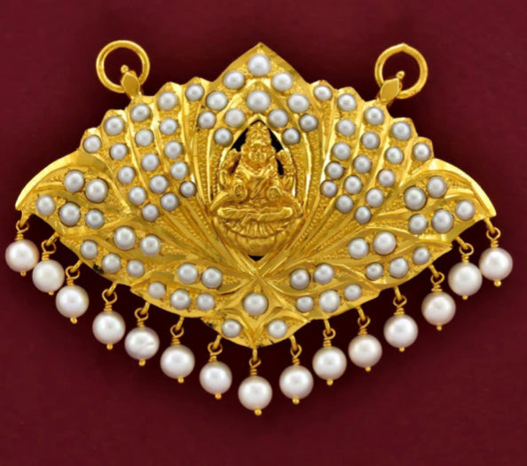 Goddess Lakshmi temple jewellery pathakam pendant.